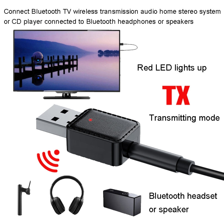 RX-TX-413 USB Bluetooth Receiving Launch 2 In 1 Adapter(Black) - Audio Receiver Transmitter by PMC Jewellery | Online Shopping South Africa | PMC Jewellery