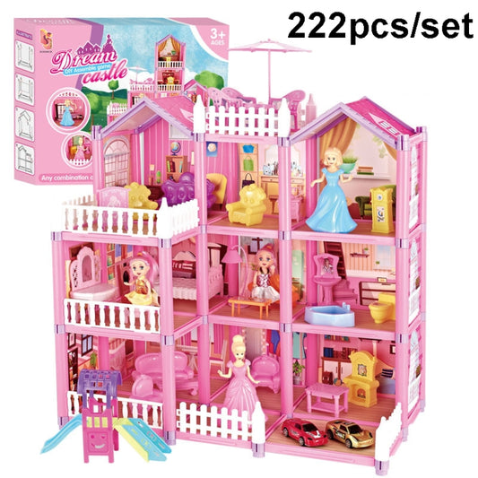 DSJ55-C 222pcs/set Children Passing Domestic Toy Doll House Princess Castle Set Simulation Disguise House - Pretend Play Toys by PMC Jewellery | Online Shopping South Africa | PMC Jewellery