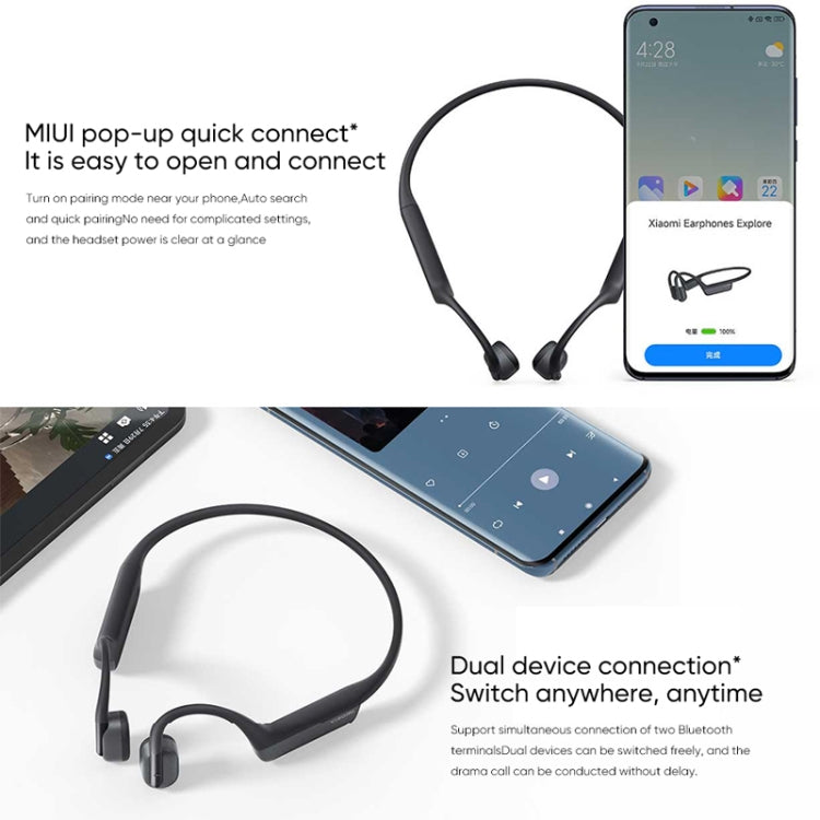 Original Xiaomi Bone Conduction Earphones V5.2 Bluetooth IP66 Waterproof Earphones(Gray) - Sport Earphone by Xiaomi | Online Shopping South Africa | PMC Jewellery