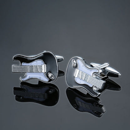 2 pairs Brass Music Series Instrument Note Cufflinks, Color: Black aWhite Violin - Cufflinks by PMC Jewellery | Online Shopping South Africa | PMC Jewellery