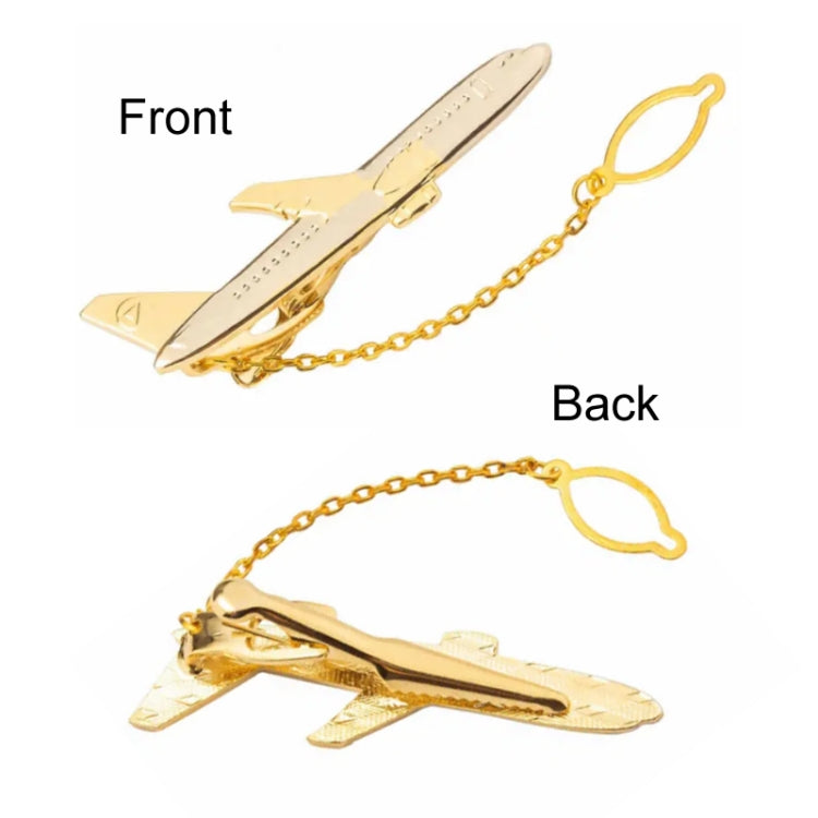 2pcs Men Business Formal Wedding Tie Clips, Color: Gold Aircraft - Tie clip by PMC Jewellery | Online Shopping South Africa | PMC Jewellery