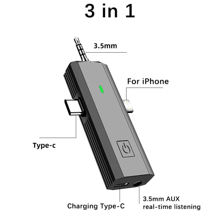 S17 Wireless  3 In 1 Lavalier MIC For Phone SLR Camera Loudspeaker ,Spec:  1 Drag Two Full Black - Microphone by PMC TechLife | Online Shopping South Africa | PMC TechLife | Buy Now Pay Later Mobicred