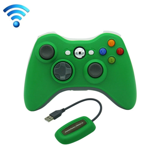 For Microsoft Xbox 360 / PC XB13 Dual Vibration Wireless 2.4G Gamepad With Receiver(Green) - Gamepad by PMC Jewellery | Online Shopping South Africa | PMC Jewellery