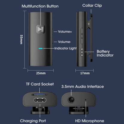 A90 Bluetooth 5.0 Car Wireless Audio TF Player Speaker Receiver - Audio Receiver Transmitter by PMC Jewellery | Online Shopping South Africa | PMC Jewellery