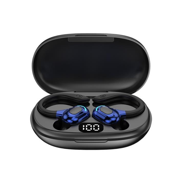 F8 Hanging Ear Stereo Wireless Bluetooth Earphones With Charging Bin(Blue Double Ear) - Bluetooth Earphone by PMC TechLife | Online Shopping South Africa | PMC TechLife