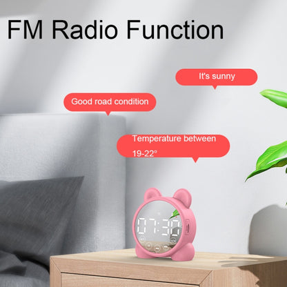 P1 Mini Card Mirror Clock Wireless Bluetooth Speaker with FM Radio(White) - Mini Speaker by PMC Jewellery | Online Shopping South Africa | PMC Jewellery