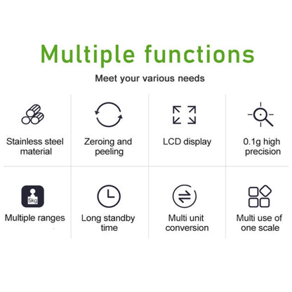 Small Multifunctional Kitchen High Precision Electronic Scale LCD Digital Display Food Scale, Model: 10kg/ 1g - Kitchen Scales by PMC Jewellery | Online Shopping South Africa | PMC Jewellery