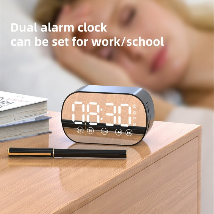 S15 Wireless Card Bluetooth Speaker Mini Alarm Clock(White) - Mini Speaker by PMC Jewellery | Online Shopping South Africa | PMC Jewellery