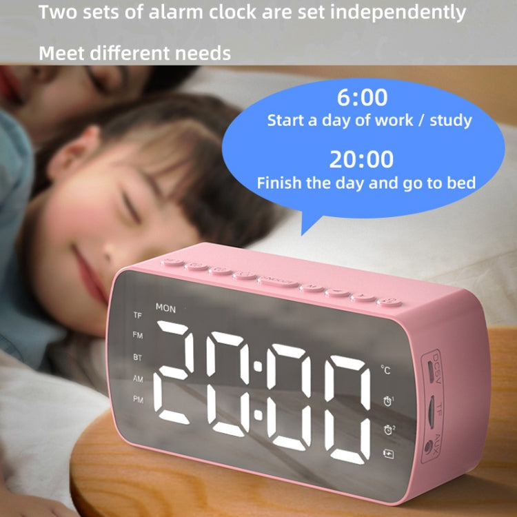 Q5 Outdoor Portable Card Bluetooth Speaker Small Clock Radio, Color: Pink 2800mAh - Mini Speaker by PMC Jewellery | Online Shopping South Africa | PMC Jewellery