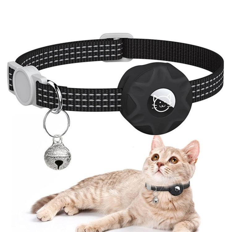 For AirTag Tracker Silicone Case Reflective Pet Cat Collar With Bell(Black) - free shipping - PMC TechLife - Order now!