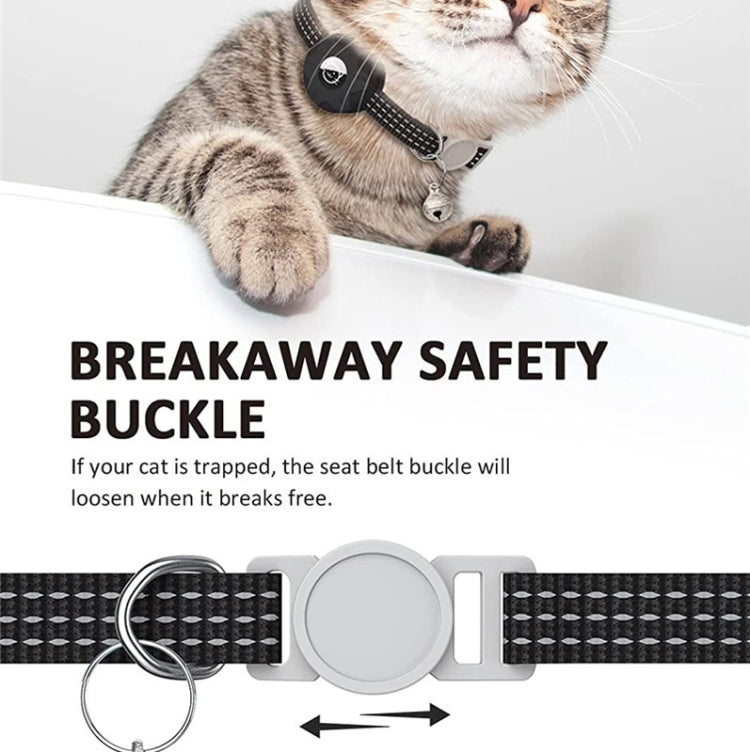 For AirTag Tracker Silicone Case Reflective Pet Cat Collar With Bell(Black) - free shipping - PMC TechLife - Order now!