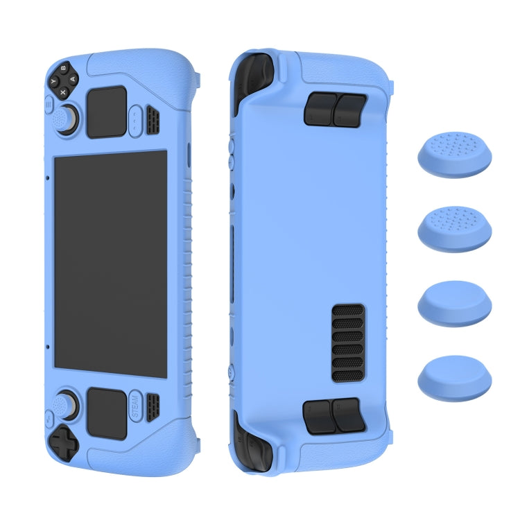 For Steam Deck Game Controller Soft Silicone Protective Cover Case With 4pcs Key Cap(Luminous Blue) - Accessories by PMC TechLife | Online Shopping South Africa | PMC TechLife