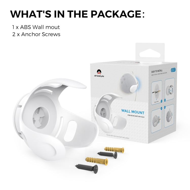 For Amazon Echo Dot 4/5 AhaStyle PT183 Speaker Wall Storage Stand(White) - free shipping - PMC TechLife - Order now!