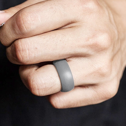 SiR013 8.7mm Curved Outdoor Sports Silicone Ring, Size: No.14(Light Grey) - Rings by PMC Jewellery | Online Shopping South Africa | PMC Jewellery