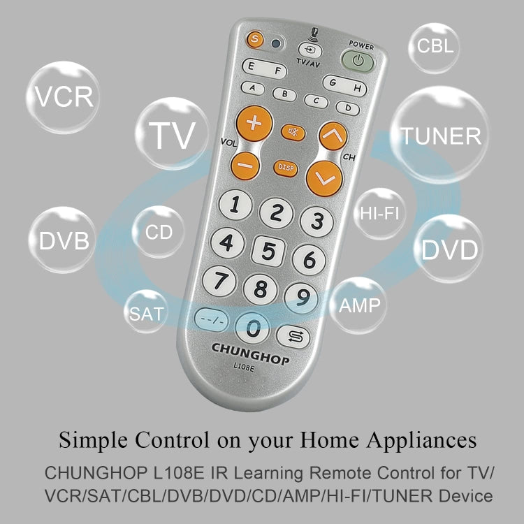 CHUNGHOP L108E Infrared Learning Universal TV Remote Control - TV by CHUNGHOP | Online Shopping South Africa | PMC TechLife | Buy Now Pay Later Mobicred