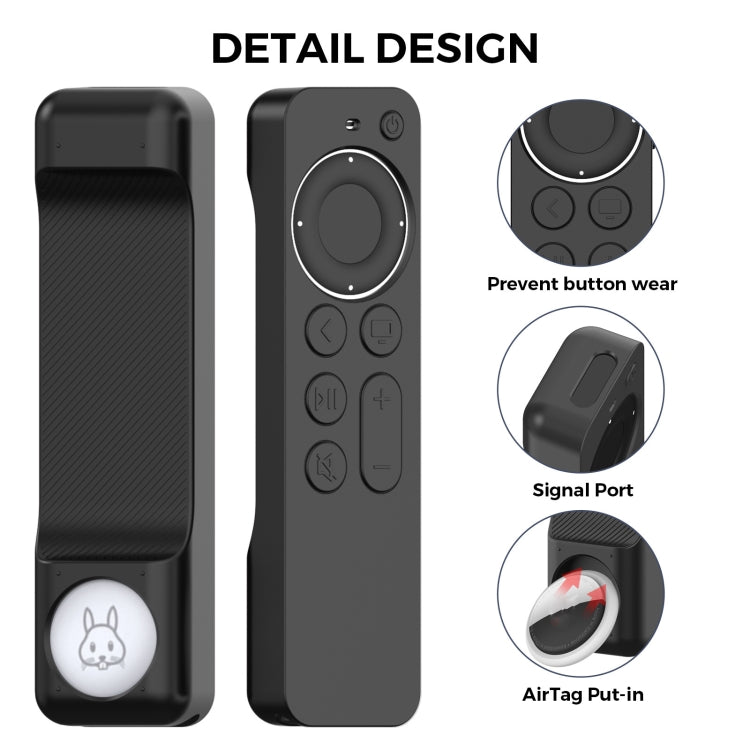 For Apple TV Siri Remote 2/3 AhaStyle PT165 Remote Controller Silicone Protective Case(Black) - Remote Control Covers by AhaStyle | Online Shopping South Africa | PMC Jewellery