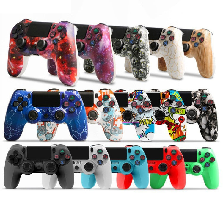 For PS4 Wireless Bluetooth Game Controller With Light Strip Dual Vibration Game Handle(Green Eye Skull) - Gamepads by PMC Jewellery | Online Shopping South Africa | PMC Jewellery