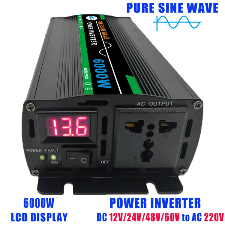 6000W (Actual 1000W) 24V to 220V High Power Car Sine Wave Inverter Power Converter - Pure Sine Wave by PMC Jewellery | Online Shopping South Africa | PMC Jewellery