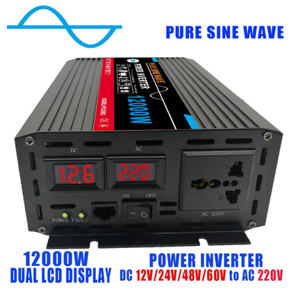 12000W (Actual 2000W) 12V to 220V High Power Car Sine Wave Inverter Power Converter - Pure Sine Wave by PMC Jewellery | Online Shopping South Africa | PMC Jewellery