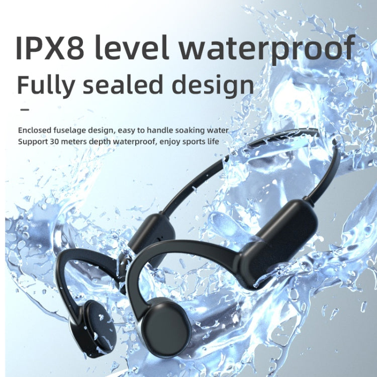 DG-X18 Bone Conduction Bluetooth Headphones Swimming IPX8 Waterproof Sports Headphones, Memory Capacity: 16G(English Black) - Sport Earphone by PMC Jewellery | Online Shopping South Africa | PMC Jewellery