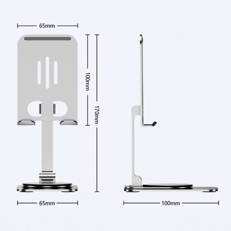 Desktop 360-degree Rotating Foldable Mobile Phone Holder, Color: Carbon Steel White - Desktop Holder by PMC Jewellery | Online Shopping South Africa | PMC Jewellery