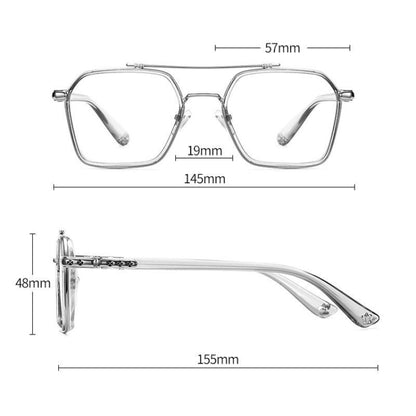 Double-beam Polarized Variable Color Eyeglasses Non-degree Flat Glasses, Lens: Change Tea Color(Black Gold Frame) - Plain Glass Spectacles by PMC Jewellery | Online Shopping South Africa | PMC Jewellery