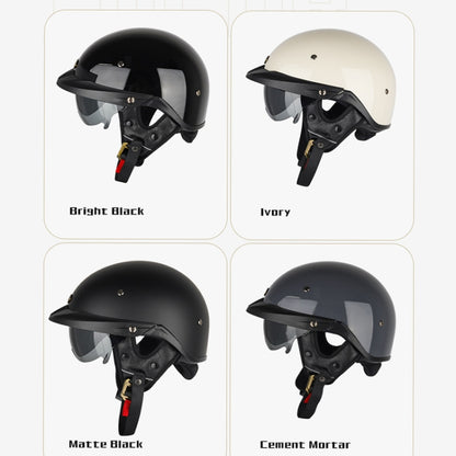 SOMAN Motorcycle Half Helmet Adjustable Helmet With Inner Mirror, Size: XL(White with Transparent Mirror) - Helmets by SOMAN | Online Shopping South Africa | PMC Jewellery | Buy Now Pay Later Mobicred