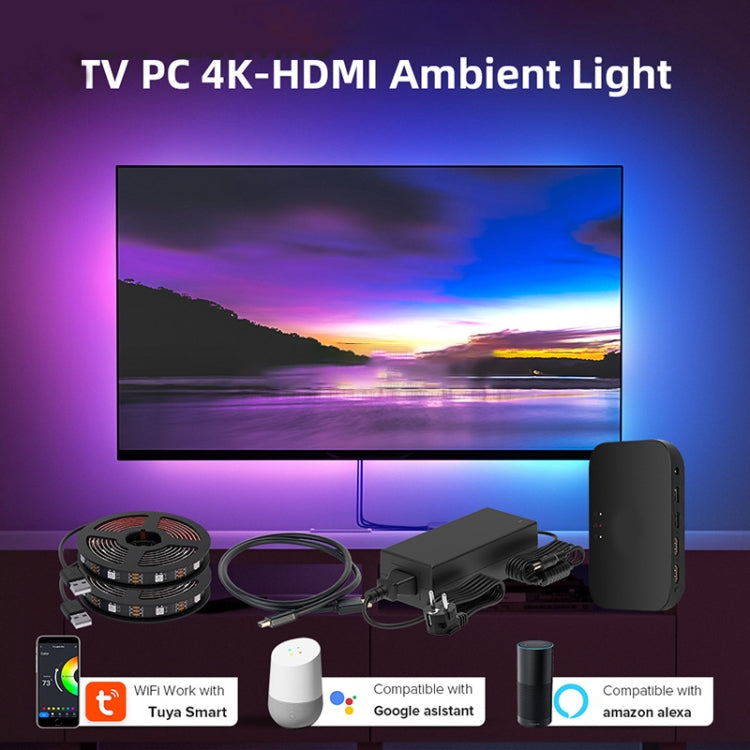 HDMI 2.0-PRO Smart Ambient TV Led Backlight Led Strip Lights Kit Work With TUYA APP Alexa Voice Google Assistant 2 x 1m(AU Plug) - Casing Waterproof Light by PMC Jewellery | Online Shopping South Africa | PMC Jewellery