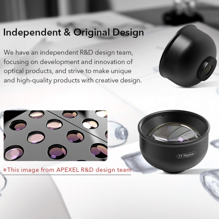 APEXEL APL-HB5 5 in 1 Wide Angle Macro Fisheye HD External Mobile Phone Lens(Set) - Macro & Wide-angle by APEXEL | Online Shopping South Africa | PMC Jewellery | Buy Now Pay Later Mobicred