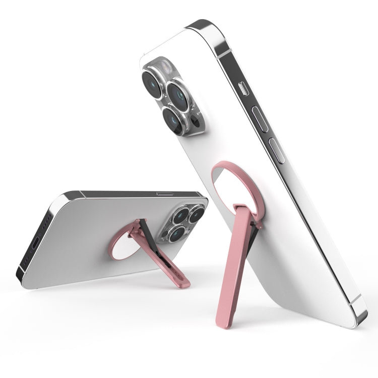 Aluminum Alloy Mobile Phone Bracket Ultra-thin Rotating Back Stick Lollipop Mirror Bracket(Pink) - Desktop Holder by PMC Jewellery | Online Shopping South Africa | PMC Jewellery