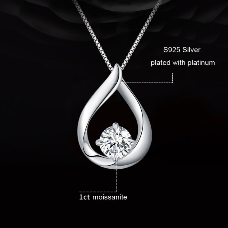 Sterling Silver Plated Plated Waterdrop Moissanite Necklace - Necklaces & Pendants by PMC Jewellery | Online Shopping South Africa | PMC Jewellery