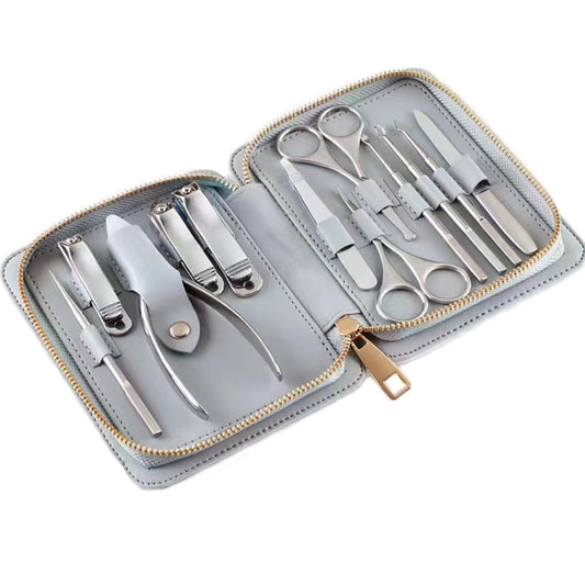 12 in 1 Stainless Steel Nail Trimming and Polishing Tool Set, Style: Square Head - Nail Clipper by PMC Jewellery | Online Shopping South Africa | PMC Jewellery