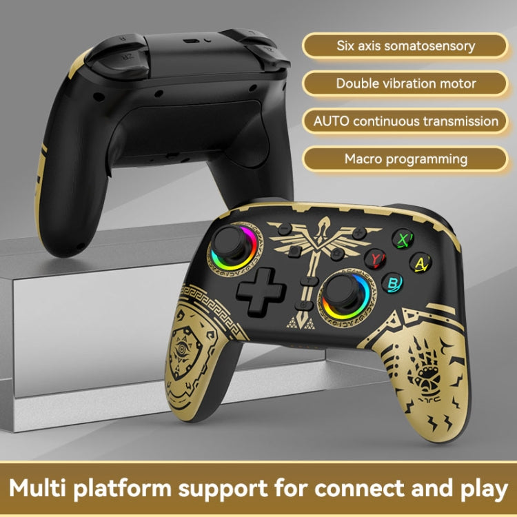 Wireless Bluetooth Somatosensory Vibration Gamepad for Nintendo Switch/Switch PRO, Color: Black Gold - Gamepads by PMC Jewellery | Online Shopping South Africa | PMC Jewellery