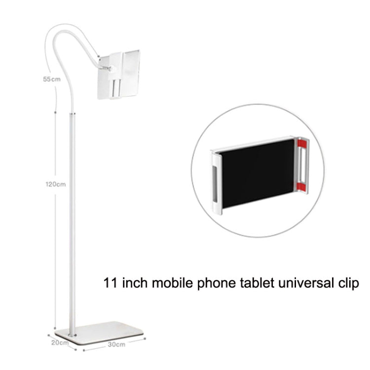 175cm Mobile Phone Tablet Live Broadcast Bedside Lifting Bracket Floor Model (White) - Lazy Bracket by PMC Jewellery | Online Shopping South Africa | PMC Jewellery