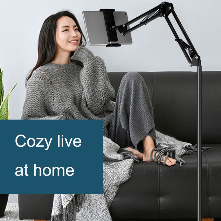 175cm Mobile Phone Tablet Live Broadcast Bedside Lifting Bracket Cantilever Floor Model (White) - Lazy Bracket by PMC TechLife | Online Shopping South Africa | PMC TechLife