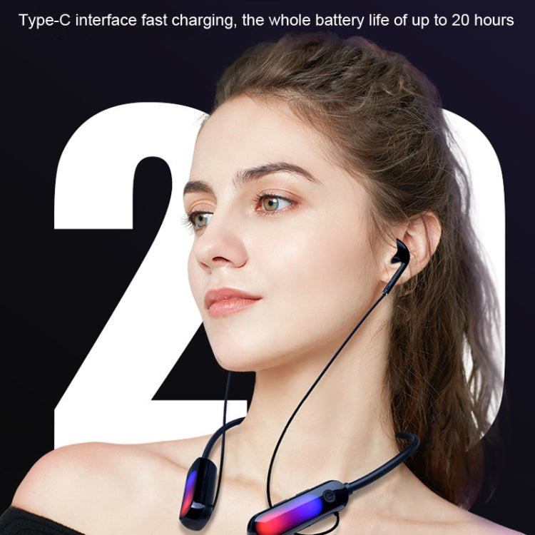 With Atmosphere Lamp Hanging Neck Bluetooth Earphone, Style: 1 In 1 - Neck-mounted Earphone by PMC Jewellery | Online Shopping South Africa | PMC Jewellery