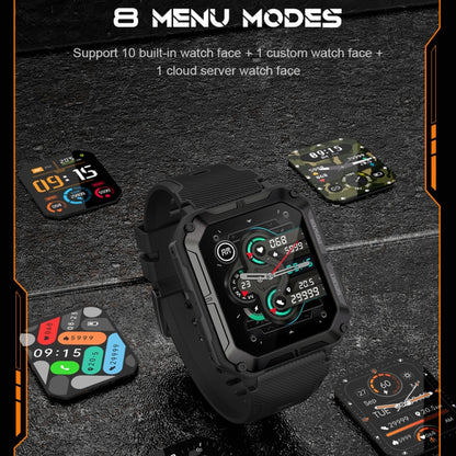 1.83 Inch IP68 Waterproof Bluetooth Call Sports Smart Watch Outdoor Three-Proof Multifunctional Watch(Black) - Smart Watches by PMC Jewellery | Online Shopping South Africa | PMC Jewellery