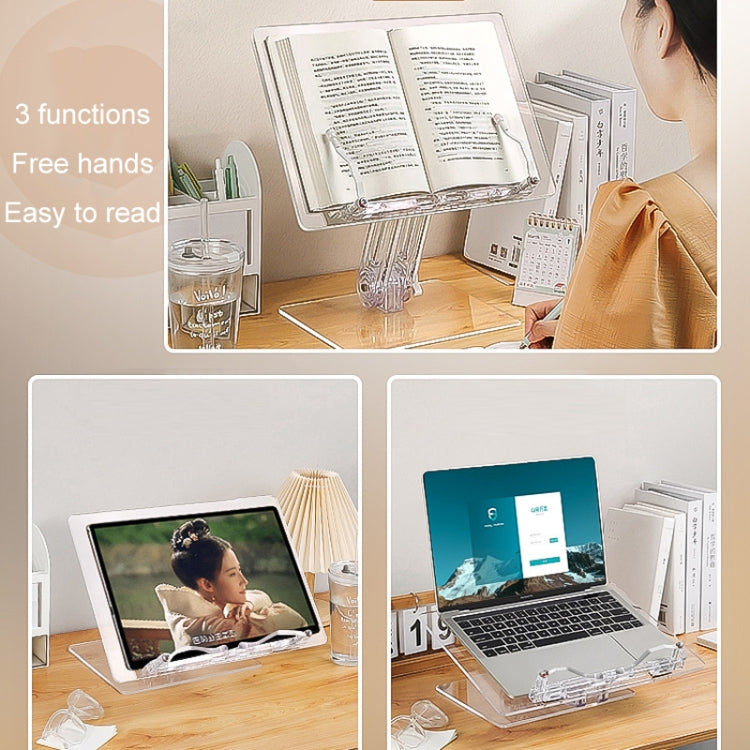 Student Desktop Reading Rack Transparent Acrylic Tablet Stand, Style: B Model - Desktop Holder by PMC Jewellery | Online Shopping South Africa | PMC Jewellery