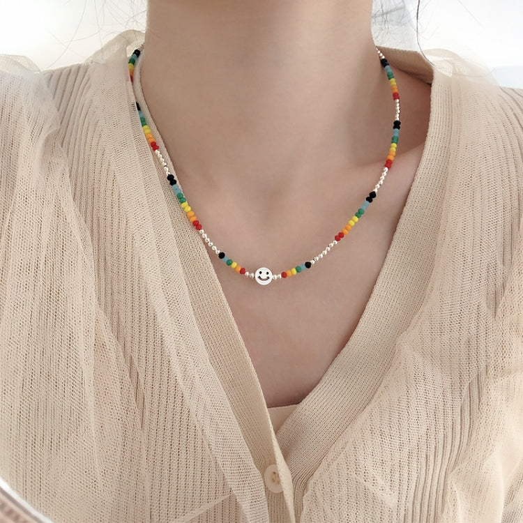 Colorful Beaded Smiley Necklace Womens Clavicle Chain, Style: Extend Chain Style - Necklaces & Pendants by PMC Jewellery | Online Shopping South Africa | PMC Jewellery