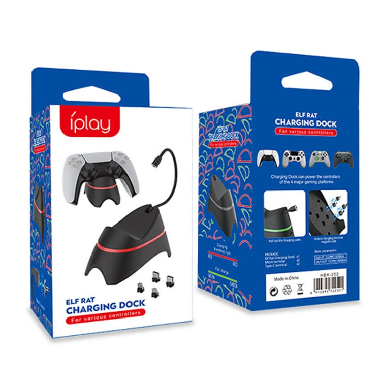 iplay HBX-252 Magnetic Port Gamepad Charger Gaming Accessories for Switch / PS5 / PS4 Slim Pro / X-Box(Black) - Charger & Power by iplay | Online Shopping South Africa | PMC Jewellery | Buy Now Pay Later Mobicred