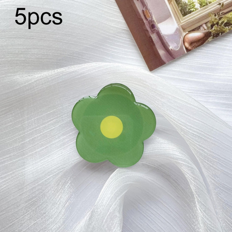 5pcs Sunflower Drip Glue Airbag Mobile Phone Holder(Green Flower) - Ring Holder by PMC Jewellery | Online Shopping South Africa | PMC Jewellery