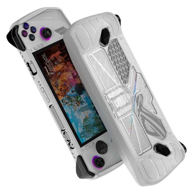 For ASUS Rog Ally Game Console PC+TPU Protective Case Cover With Bracket(White+Transparent) - Cases by PMC TechLife | Online Shopping South Africa | PMC TechLife | Buy Now Pay Later Mobicred