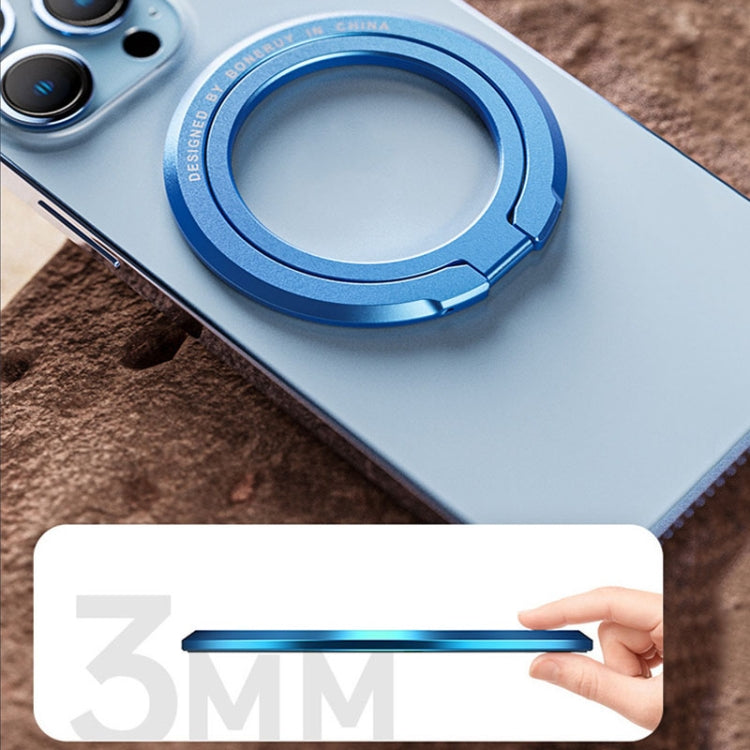 Zinc Alloy Magnetic Ring Buckle Phone Holder Desktop Portable Ring Buckle Folding Bracket(Blue) - Ring Holder by PMC Jewellery | Online Shopping South Africa | PMC Jewellery