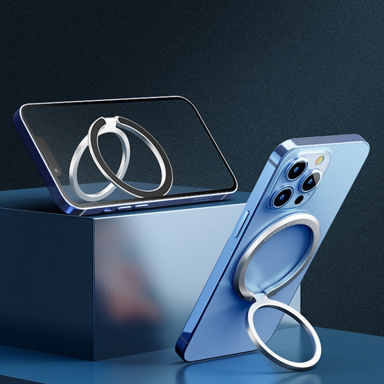 Zinc Alloy Magnetic Ring Buckle Phone Holder Desktop Portable Ring Buckle Folding Bracket(Blue) - Ring Holder by PMC Jewellery | Online Shopping South Africa | PMC Jewellery