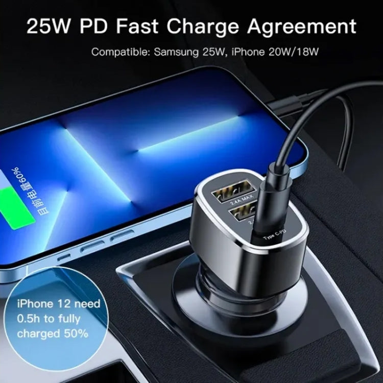 Yesido Y47 49W Double USB+Type-C/USB-C Port Car Fast Charger(Black) - Car Charger by Yesido | Online Shopping South Africa | PMC Jewellery