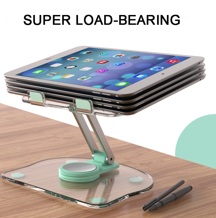 KF-Z11 Acrylic Tablet PC Mobile Phone Bracket Desktop Rotating Foldable Lazy Non-slip Phone Support Frame(Green) - Desktop Holder by PMC Jewellery | Online Shopping South Africa | PMC Jewellery