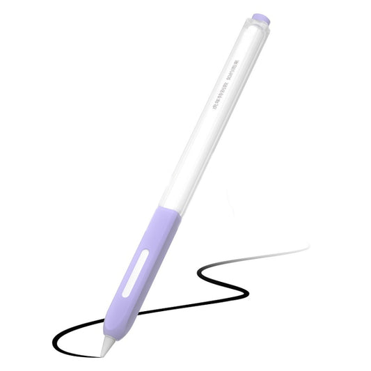 For Apple Pencil 2 Non-Slip Anti-Fall Translucent Segmented Pen Case(Lavender Purple) - Pencil Accessories by PMC Jewellery | Online Shopping South Africa | PMC Jewellery