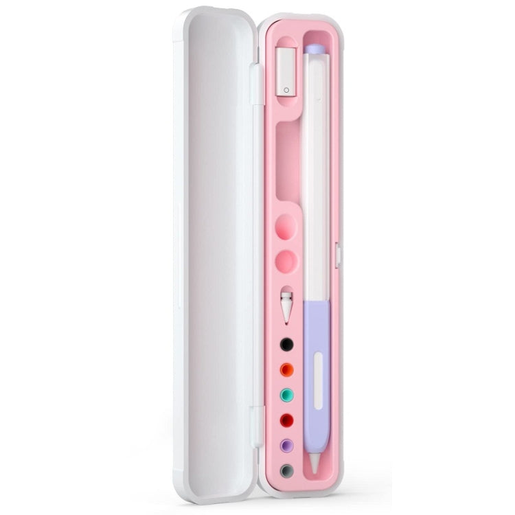 For Apple Pencil 1/2 Capacitance Pen Adapter Accessory Storage Box(Sakura Pink) - Pencil Accessories by PMC Jewellery | Online Shopping South Africa | PMC Jewellery