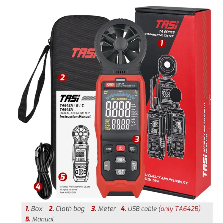 TASI TA642B Portable Digital Wind Speed Meter Air Volume Tester - Tachometers & Anemometer by TASI | Online Shopping South Africa | PMC Jewellery | Buy Now Pay Later Mobicred