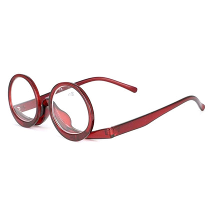 Makeup Magnifying Glass Presbyopic Glasses Flip Swivel Reading Glasses, Degree: +150(Wine Red) - Presbyopic Glasses by PMC Jewellery | Online Shopping South Africa | PMC Jewellery